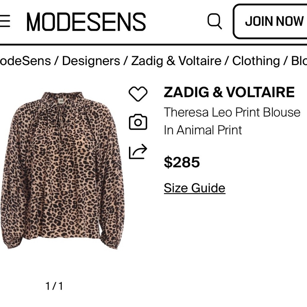 ZADIG & VOLTAIRE Leopard Print Blouse - Picture 11 of 11